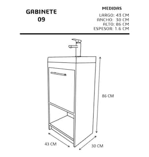Foto 6 | Gabinete Para Baño Con Lavamanos Y Monomando