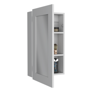Foto 3 | Gabinete Para Baño Cary, Blanco, Con Puerta Espejo Y Tres Entrepaños