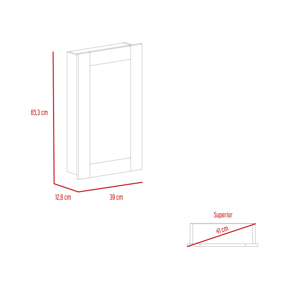 Foto 7 | Gabinete Para Baño Cary, Blanco, Con Puerta Espejo Y Tres Entrepaños