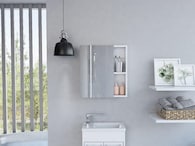 Gabinete Para Baño Paralhi, Blanco, Con Puerta Espejo Y Varios Entrepaños