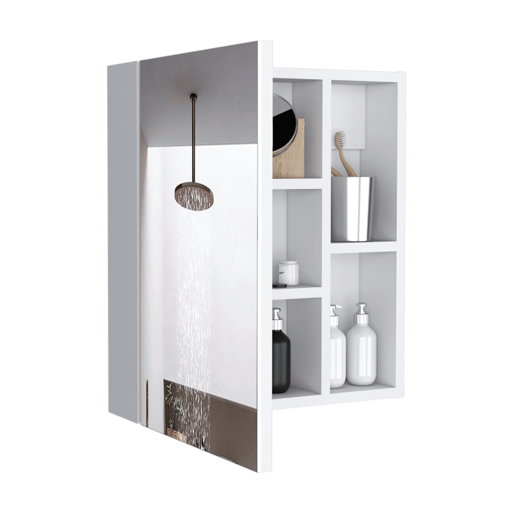 Foto 5 pulgar | Gabinete Para Baño Paralhi, Blanco, Con Puerta Espejo Y Varios Entrepaños