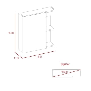 Foto 7 | Gabinete Para Baño Paralhi, Blanco, Con Puerta Espejo Y Varios Entrepaños