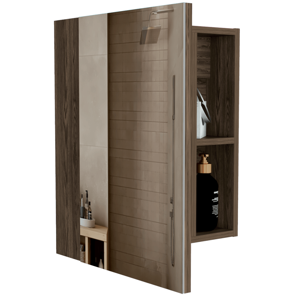 Foto 4 pulgar | Gabinete Para Baño Labell, Chocolate, Con Puerta Espejo Y Entrepaños