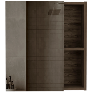 Foto 4 | Gabinete Para Baño Labell, Chocolate, Con Puerta Espejo Y Entrepaños