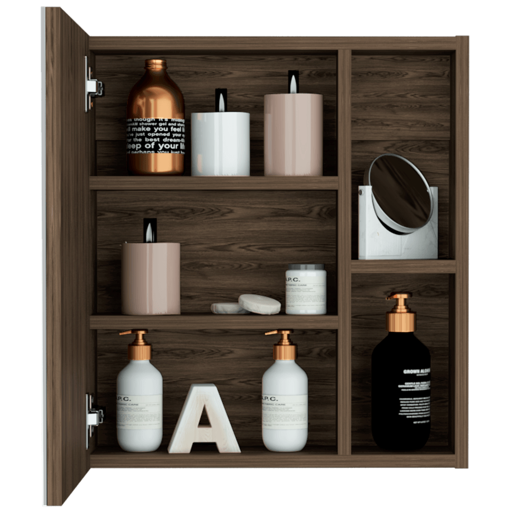 Foto 5 | Gabinete Para Baño Labell, Chocolate, Con Puerta Espejo Y Entrepaños