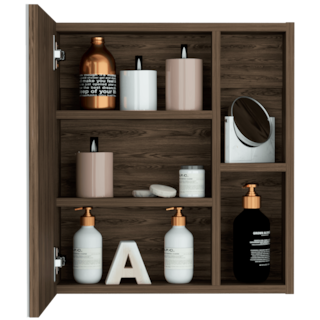 Foto 5 | Gabinete Para Baño Labell, Chocolate, Con Puerta Espejo Y Entrepaños