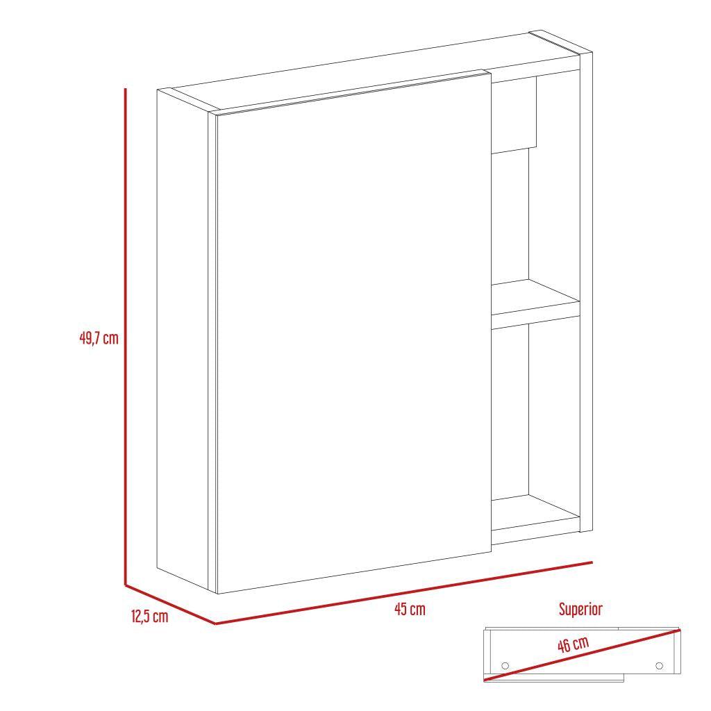 Foto 7 pulgar | Gabinete Para Baño Labell, Chocolate, Con Puerta Espejo Y Entrepaños