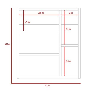 Foto 7 | Gabinete Para Baño Labell, Chocolate, Con Puerta Espejo Y Entrepaños
