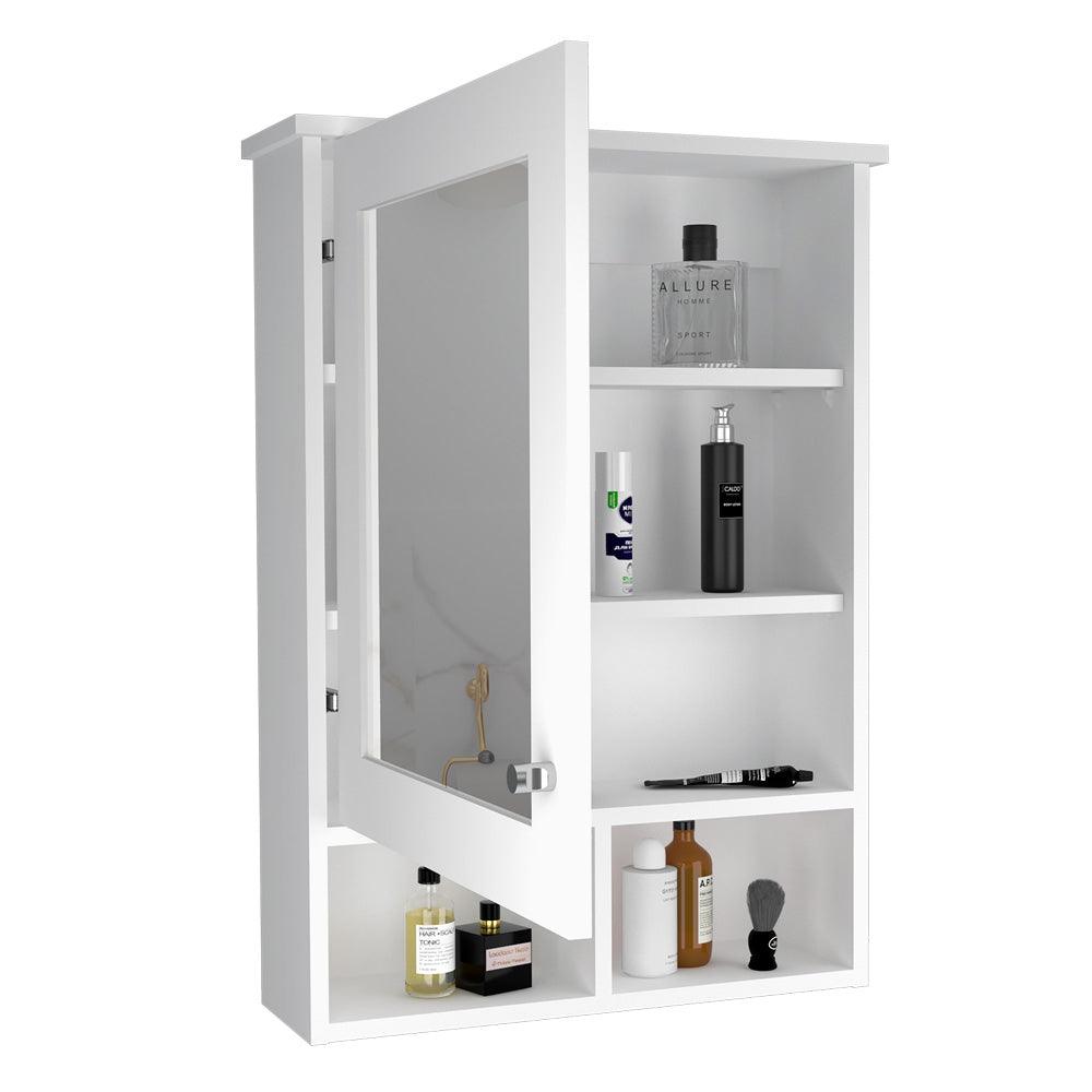 Foto 4 | Gabinete Para Baño Egeo, Blanco, Con Puerta Espejo Y Tres Entrepaños Para Ubicar Objetos