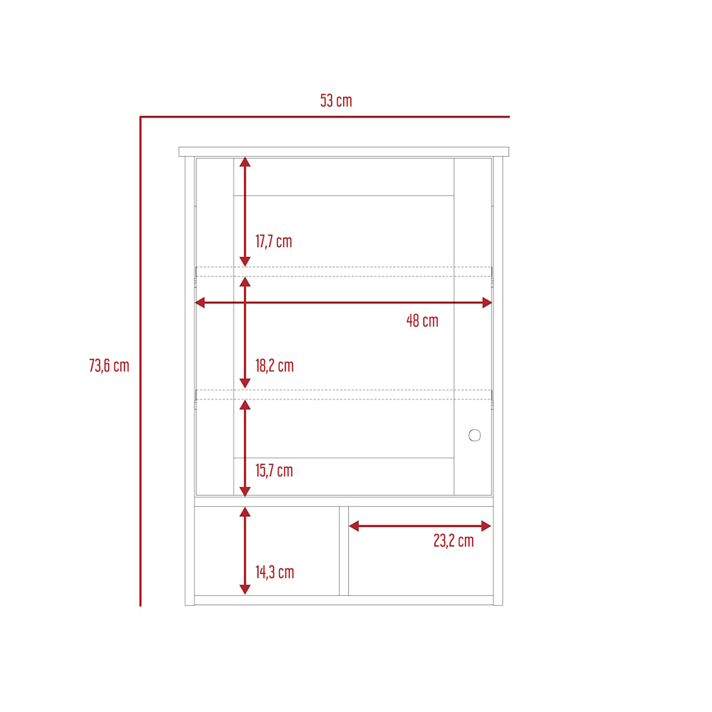 Foto 8 pulgar | Gabinete Para Baño Egeo, Blanco, Con Puerta Espejo Y Tres Entrepaños Para Ubicar Objetos