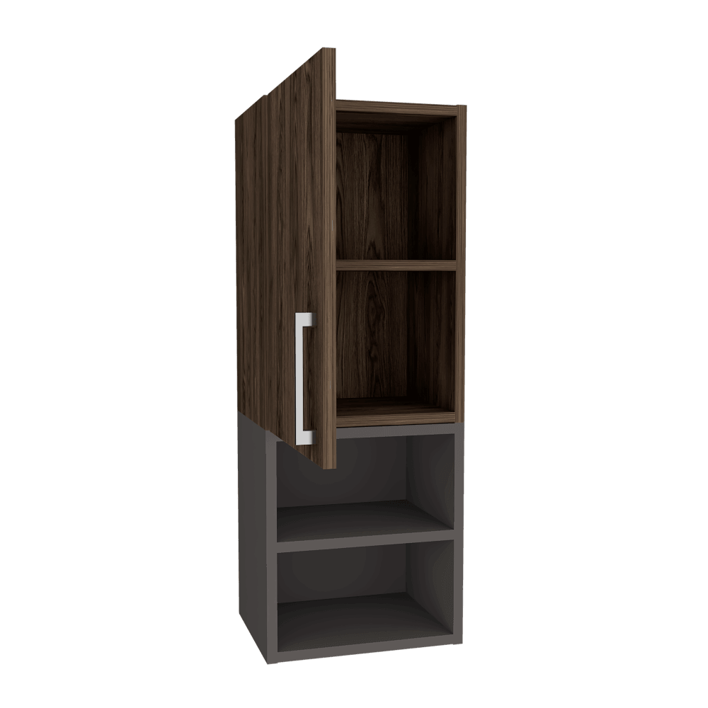 Foto 4 pulgar | Gabinete Para Baño Oporto, Wengue Y Plata Oscuro, Con Espacio Para Guardar Objetos Para Aseo Personal