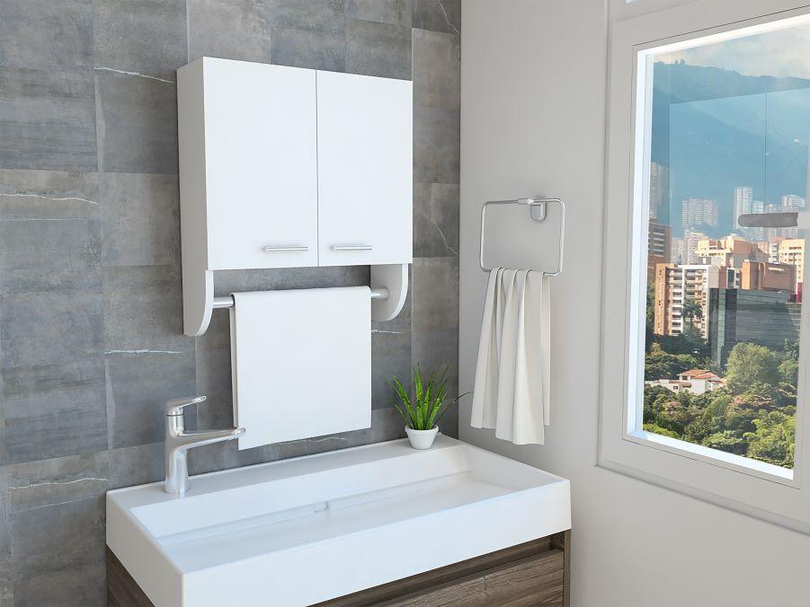 Foto 2 pulgar | Gabinete Para Baño Lupek, Blanco, Con Tubo Y Manija Metálicas