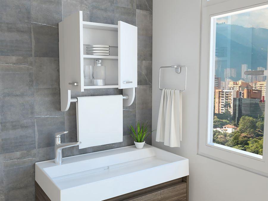 Foto 3 pulgar | Gabinete Para Baño Lupek, Blanco, Con Tubo Y Manija Metálicas