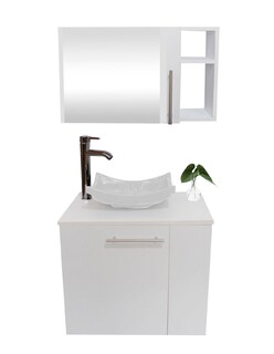 Foto 1 | Combo de Gabinete para Baño con Lavamanos, Monomando y Botiquín con Espejo