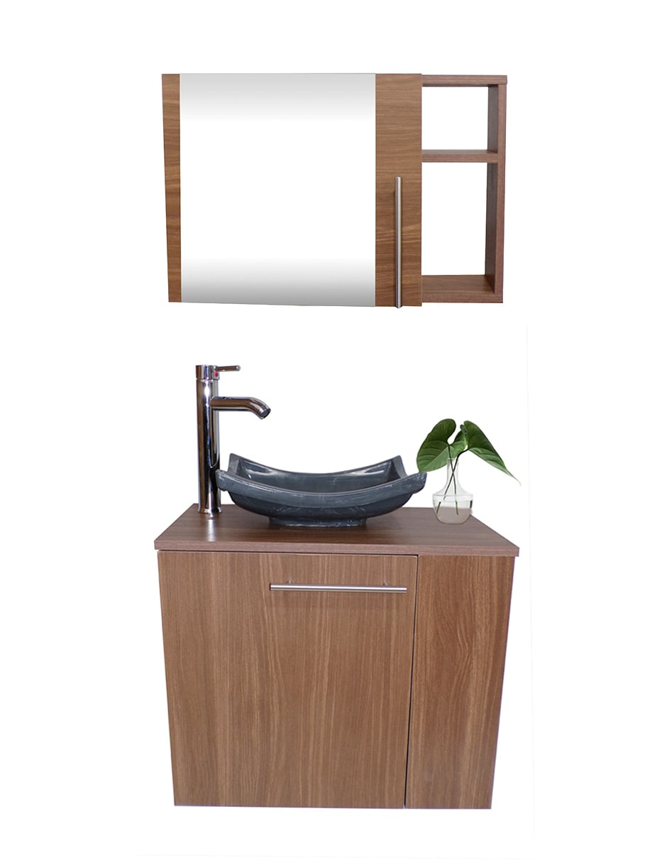 Combo de Gabinete para Baño con Lavamanos Monomando y Botiquín con Espejo $5,399