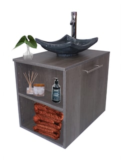 Foto 3 | Combo de Gabinete para Baño 07 Izquierdo con Lavamanos y Monomando más Botequín con Espejo