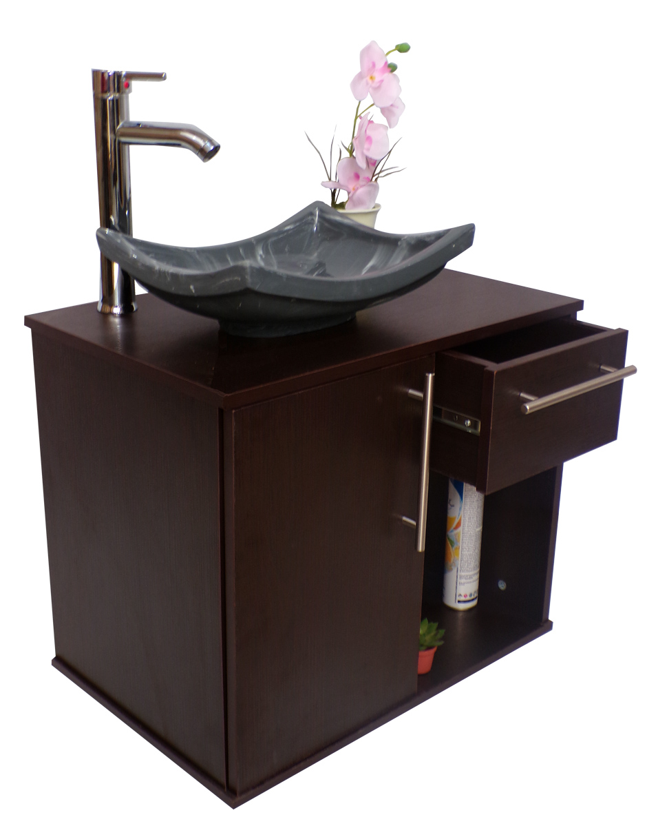 Foto 4 pulgar | Combo de Gabinete para Baño con Puerta y Cajón con Lavabo y Monomando más Botiquín con Espejo