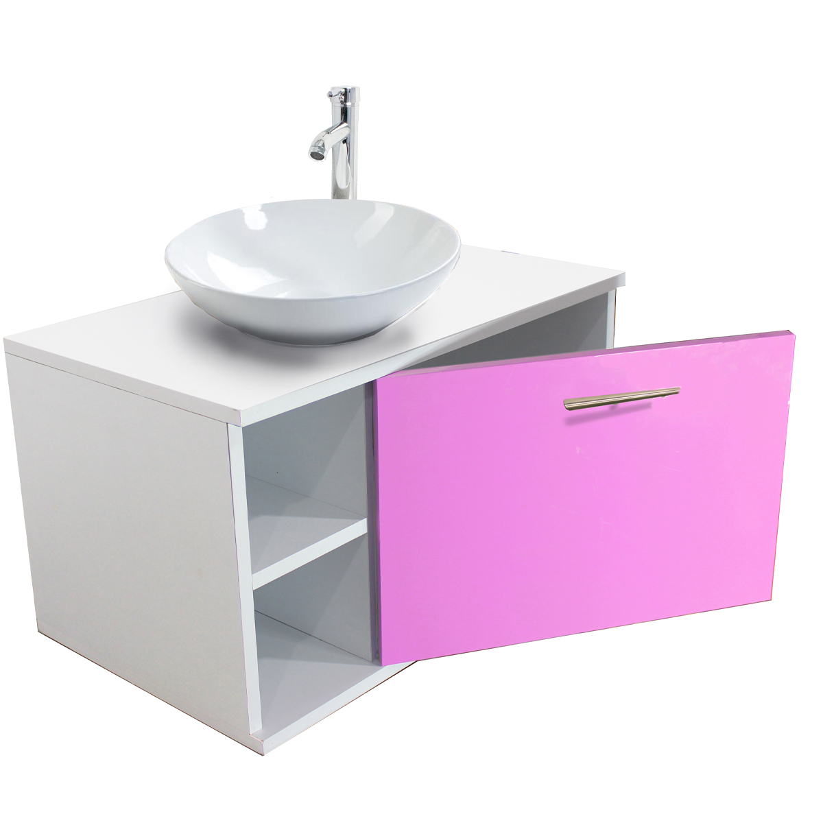 Foto 2 pulgar | Gabinete de Baño Moderno con Monomando y Ovalin Rosa