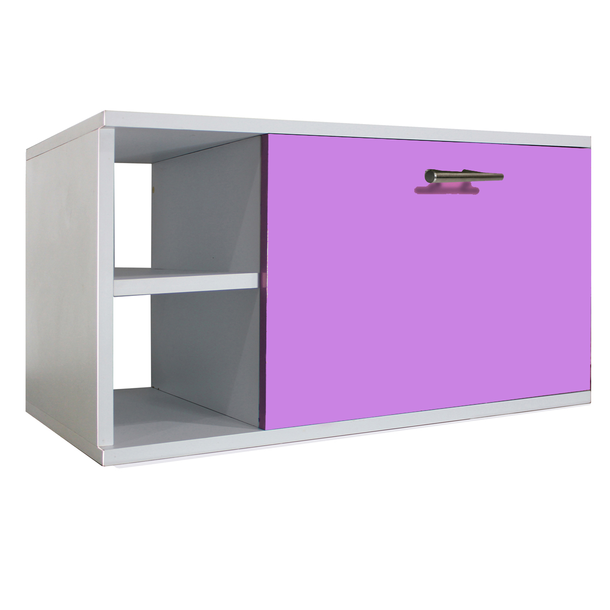 Gabinete Baño Moderno Ensamblado MDF Elegante Vinil Lila