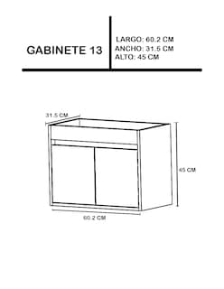 Foto 7 | Gabinete 13 Flotante para Baño con Lavabo Y Monomando