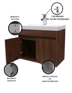 Foto 6 | Gabinete 13 Flotante para Baño Con Lavabo Y Monomando