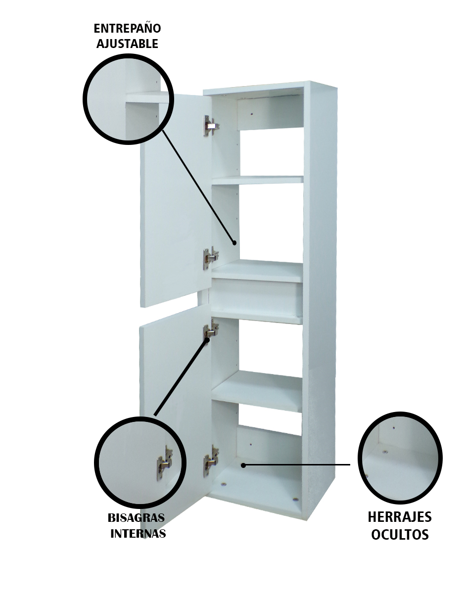 Foto 7 pulgar | Gabinete Multiusos Blanco para Baño