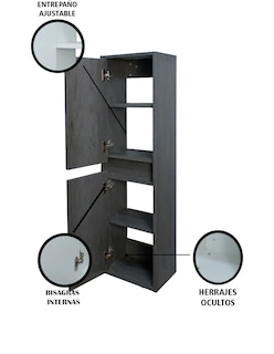 Foto 6 | Gabinete Multiusos Gris para Baño