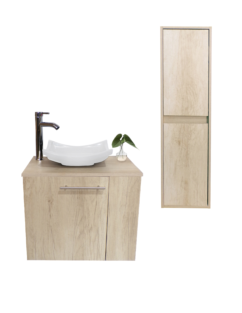 Gabinete para Baño con Almacenamiento Beige 2 Piezas