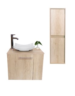 Foto 1 | Gabinete para Baño con Almacenamiento Beige 2 Piezas