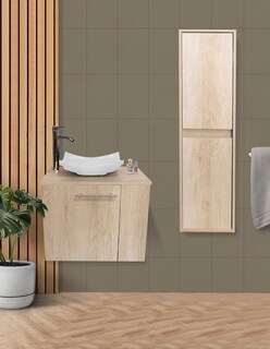 Foto 2 | Gabinete para Baño con Almacenamiento Beige 2 Piezas
