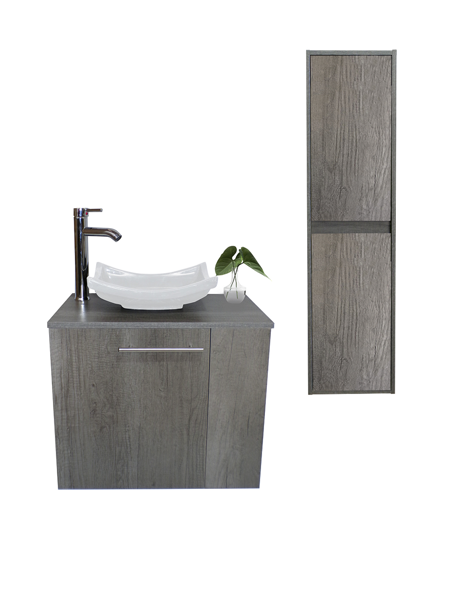 Gabinete para Baño con Almacenamiento Gris 2 Piezas