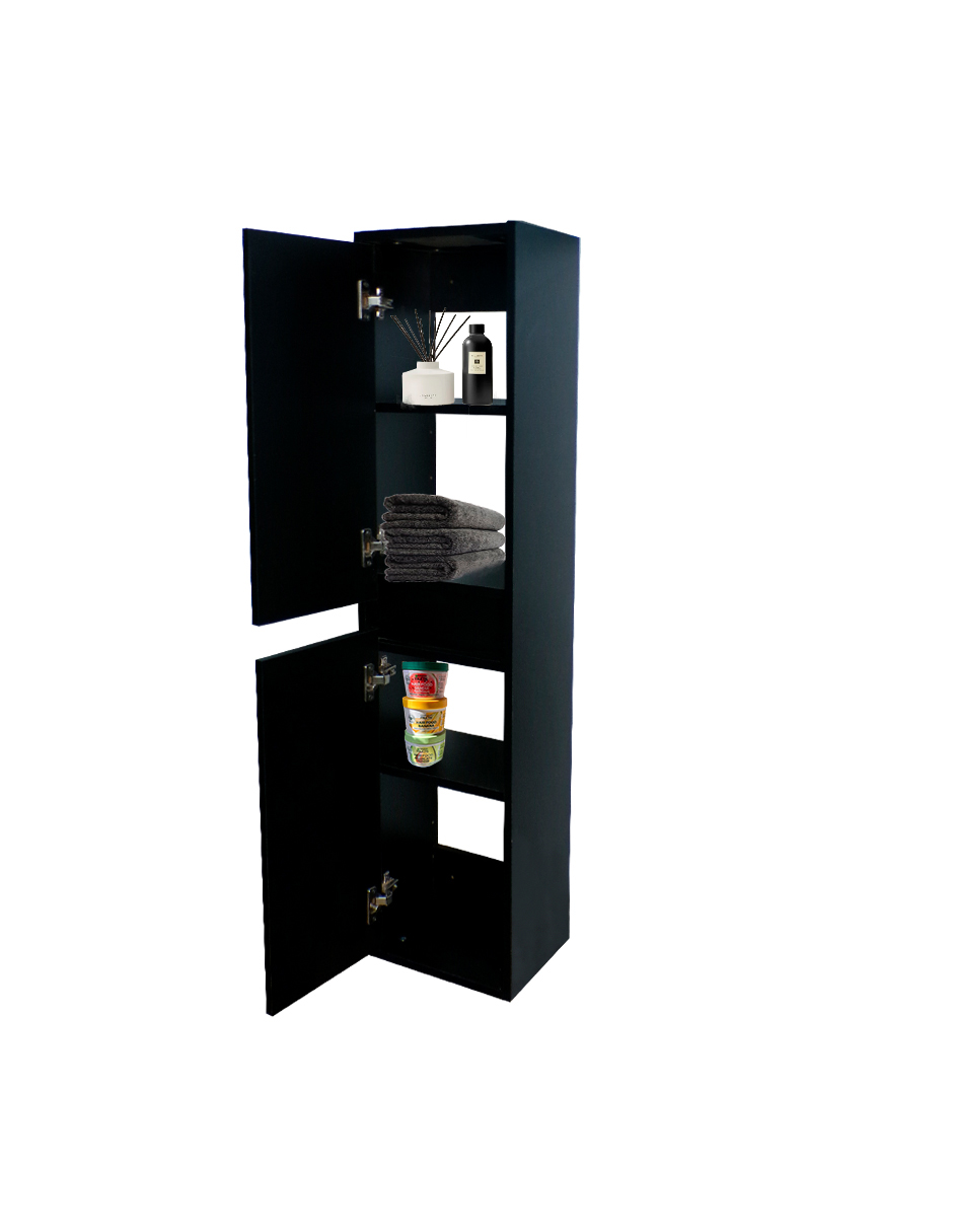 Foto 5 pulgar | Gabinete para Baño con Almacenamiento Negro 2 Piezas