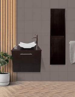 Foto 2 | Gabinete para Baño con Almacenamiento Marrón 2 Piezas