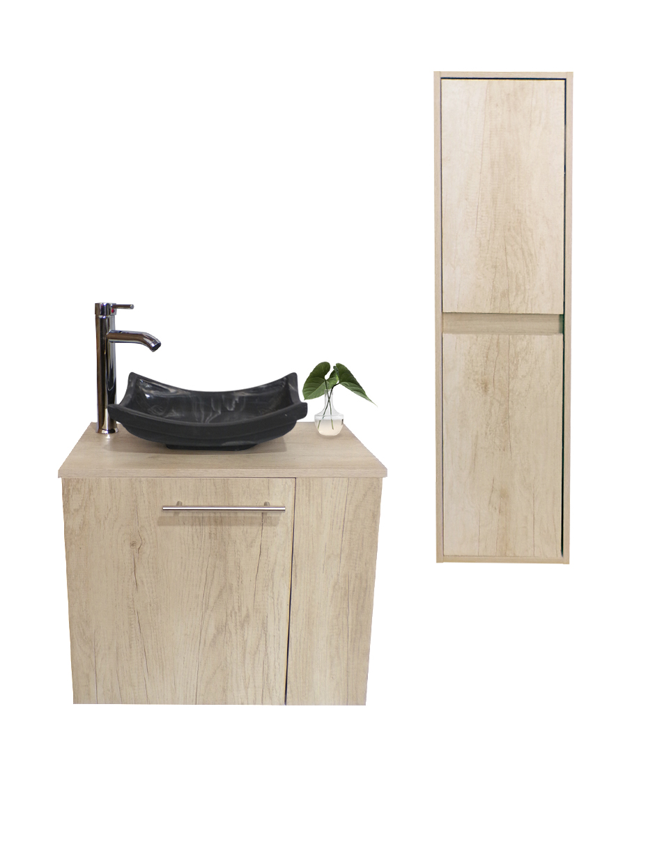 Foto 2 pulgar | Gabinete para Baño con Almacenamiento Beige 2 Piezas