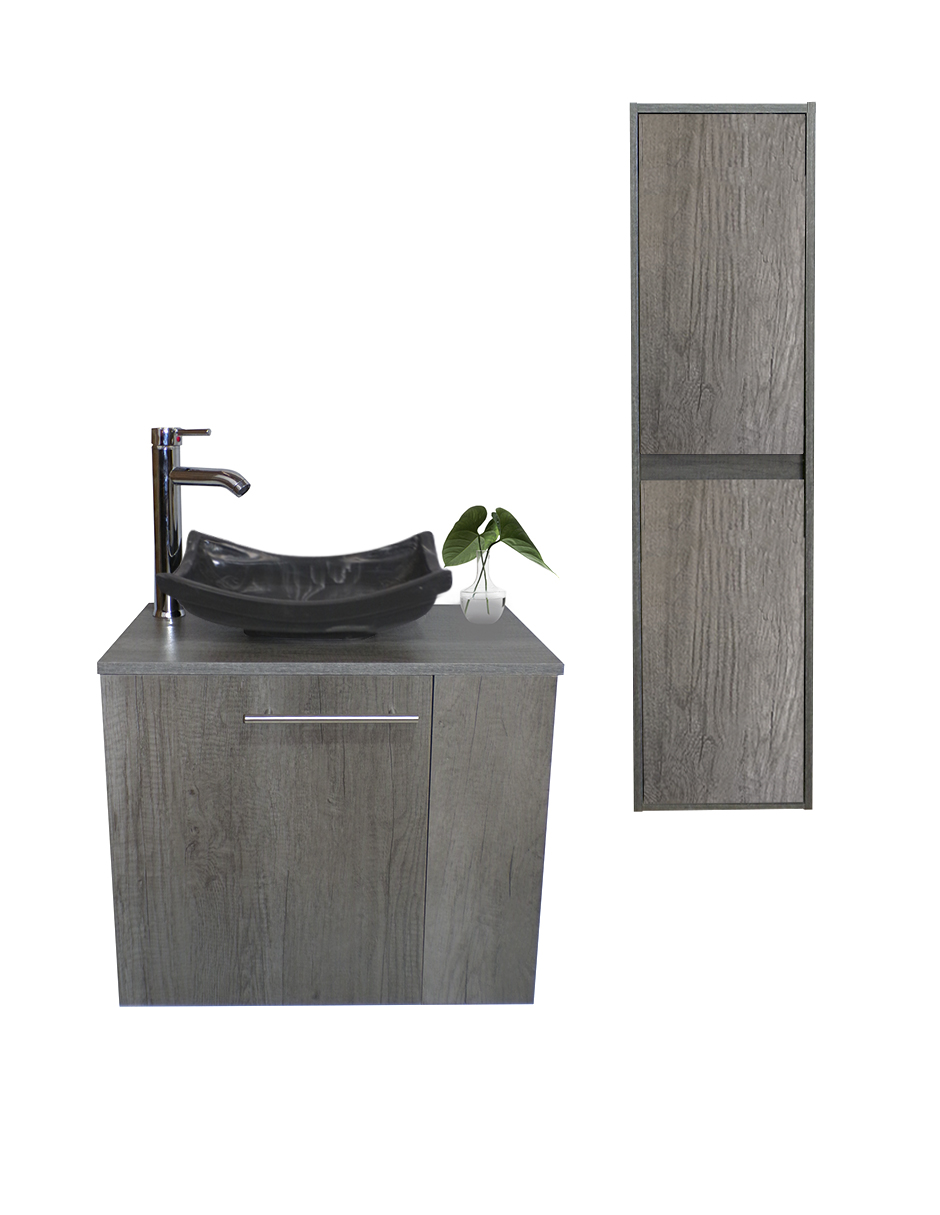 Gabinete para Baño con Almacenamiento Gris 2 Piezas