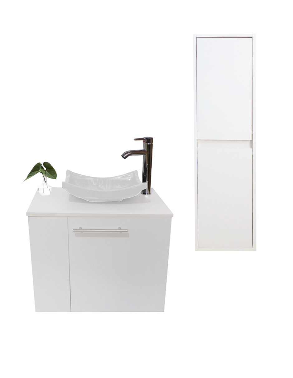 Gabinete de Baño + Gabinete de Almacenamiento Blanco 2 Piezas