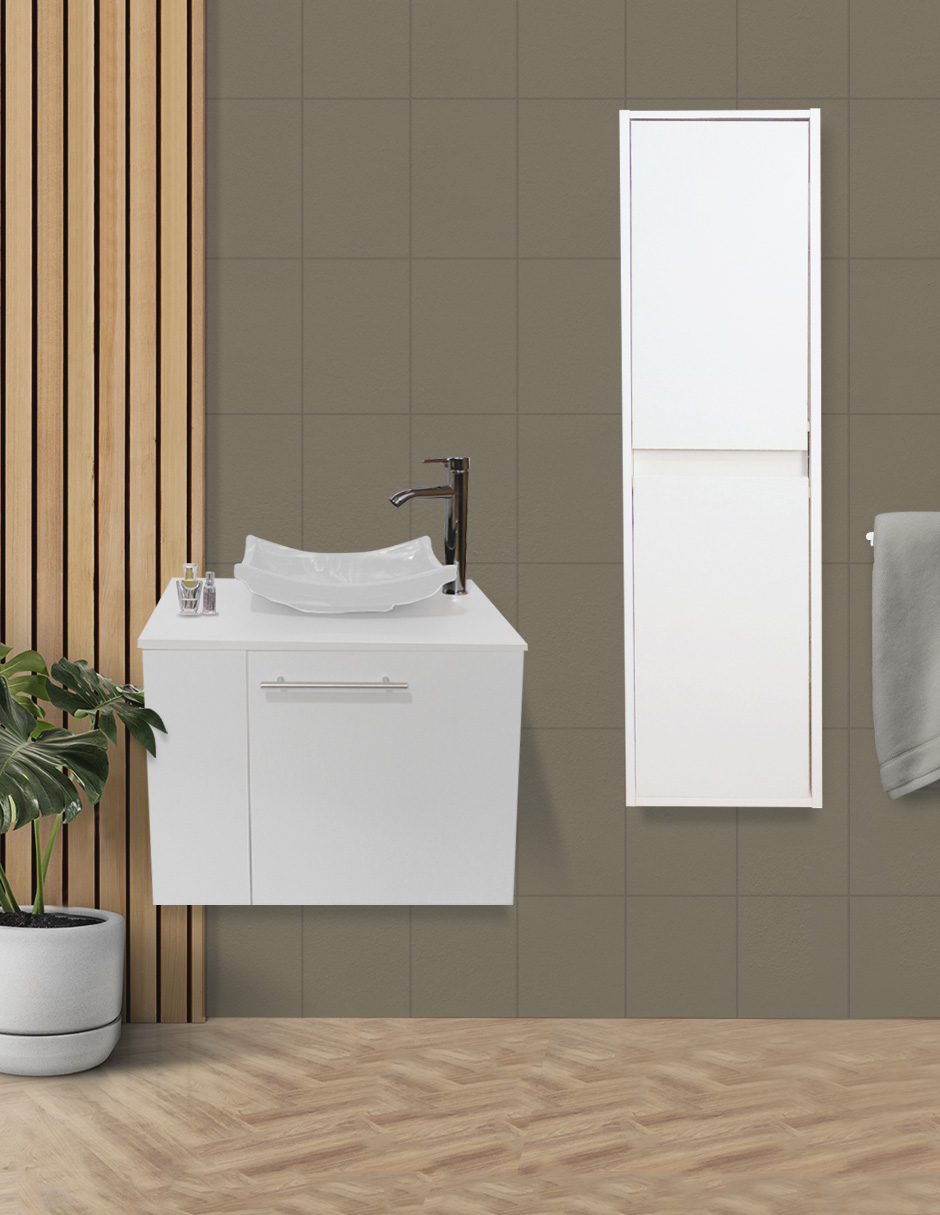 Foto 3 pulgar | Gabinete de Baño + Gabinete de Almacenamiento Blanco 2 Piezas