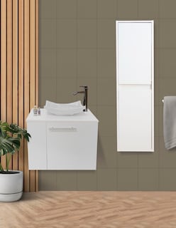 Foto 2 | Gabinete de Baño + Gabinete de Almacenamiento Blanco 2 Piezas