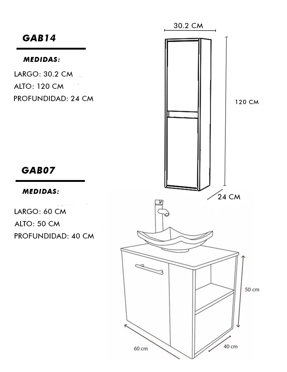 Foto 6 | Gabinete de Baño + Gabinete de Almacenamiento Marrón 2 Piezas