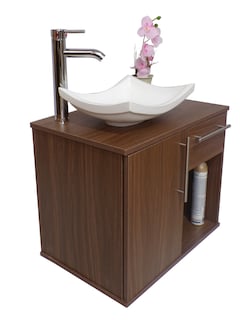 Foto 3 | Combo de Gabinete para Baño con Lavamanos y Monomando + Gabinete de Almacenamiento Jacquemart Marrón