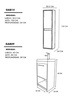 Foto 6 | Combo de Gabinete con Lavamanos y Monomando + Gabinete Almacenamiento Seine Beige