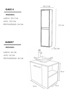 Foto 6 | Combo Gabinete de Baño con Lavamanos + Gabinete de Almacenamiento Francesco Blanco