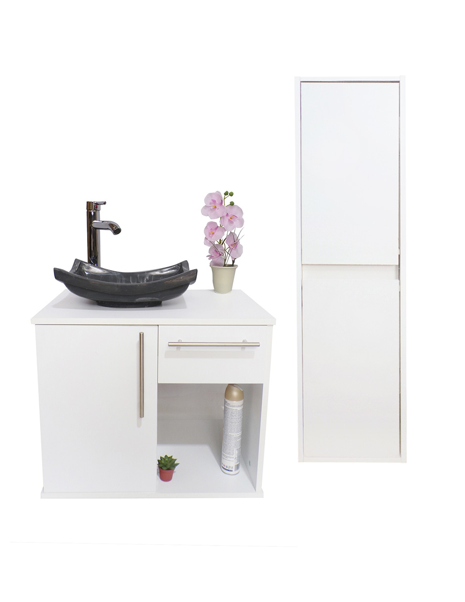 Foto 2 pulgar | Combo de Gabinete para Baño con Lavamanos y Monomando + Gabinete de Almacenamiento Jacquemart Blanco