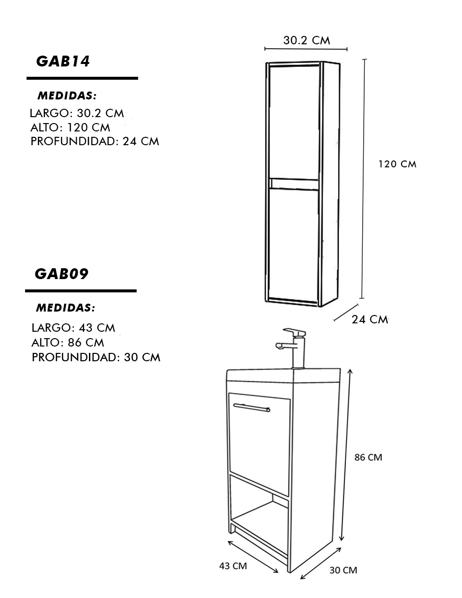 Foto 6 | Combo De Gabinete Con Lavamanos Y Monomando + Gabinete Almacenamiento Seine