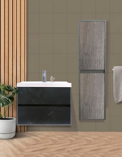 Foto 2 | Gabinete de Baño con Lavamanos y Monomando + Mueble de Almacenamiento