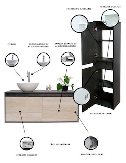 Foto 5 | Gabinete para Baño con Ovalin+Mueble de Almacenamiento