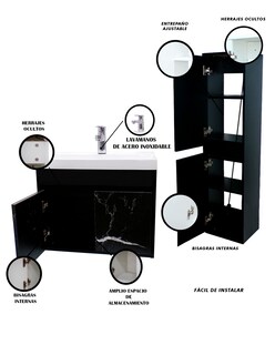 Foto 5 | Combo de Gabinete de Baño con Lavamanos y Monomando más Gabinete de Almacenamiento Bourdelle