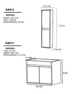 Foto 6 | Combo de Gabinete de Baño con Lavamanos Y Monomando + Gabinete de Almacenamiento Bourdelle