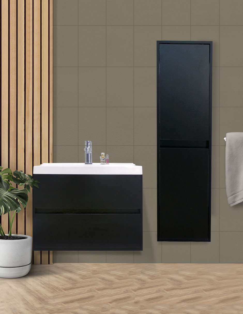 Foto 3 pulgar | Gabinete de Baño con Lavamanos y Monomando + Mueble de Almacenamiento