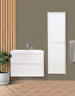 Foto 2 | Gabinete de Baño con Lavamanos y Monomando + Gabinete de Almacenamiento Blanco